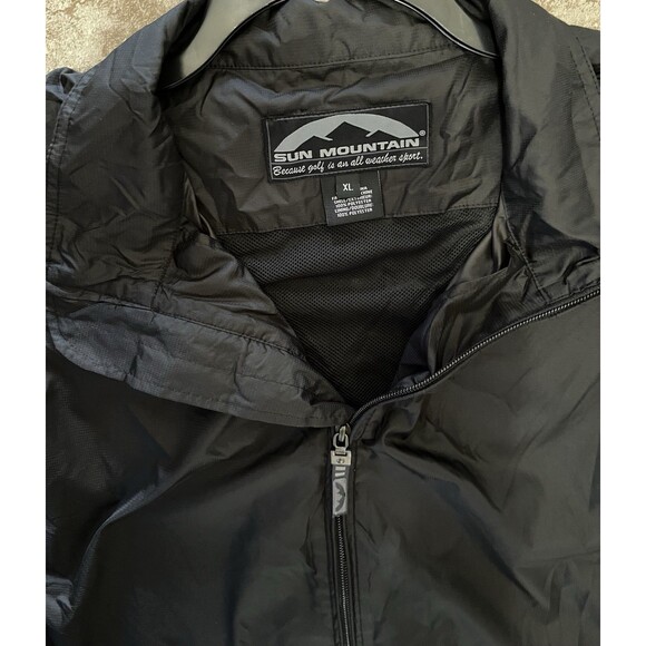 SUN MOUNTAIN Men XL Waterproof Golf Jacket Black Full Zip Lightweight Pockets - Picture 5 of 8